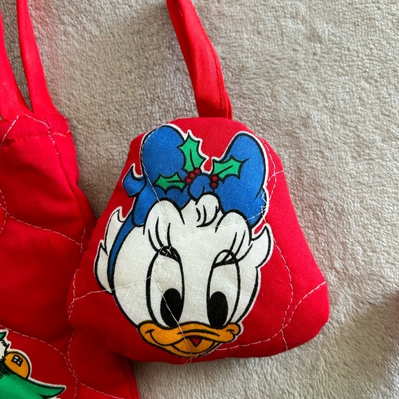 90’s Vintage Baby Disney Red and Blue Christmas Stocking with Ornaments - Picture 5 of 7